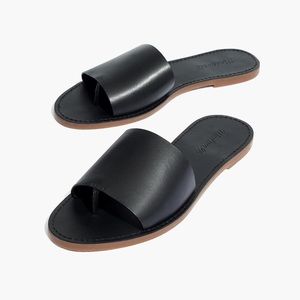 Madewell Boardwalk Post Slide Sandals Black 7.5